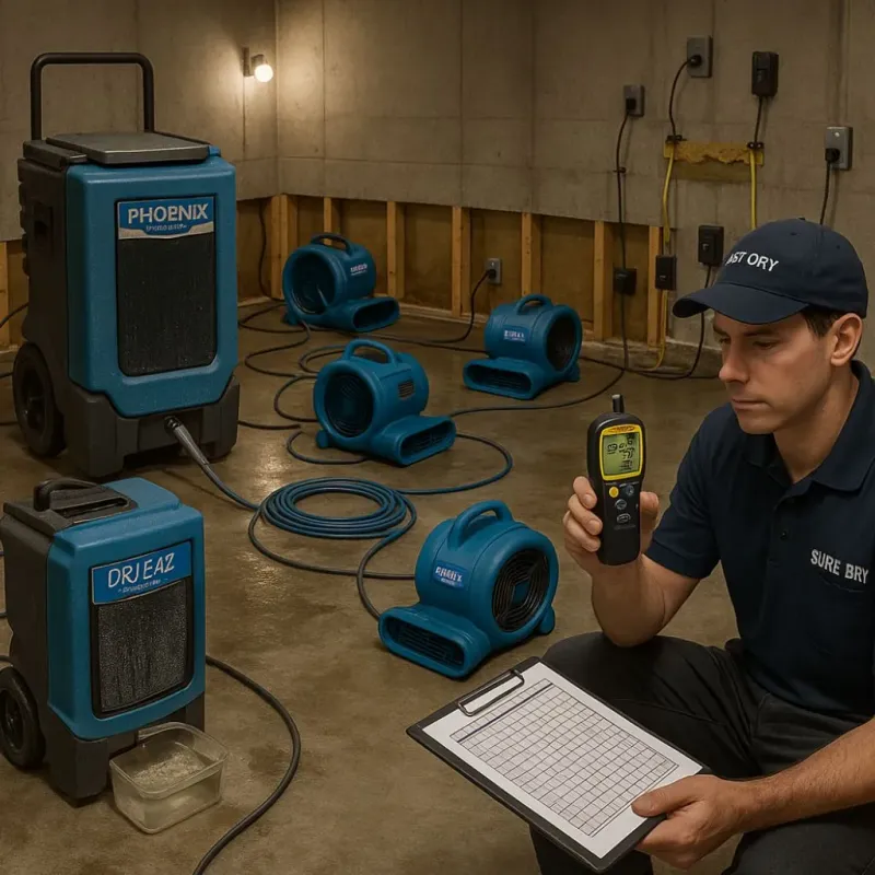 Structural Drying and Dehumidification process in Jackpot, NV